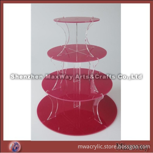 4 Tier Circle Dismountable Counter Acrylic Cupcake Holder